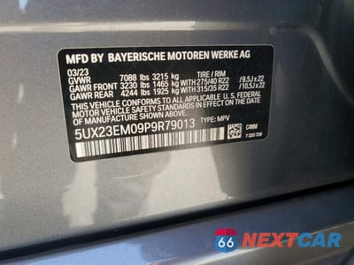 Zdjęcie 13 z 13 samochodu: 2023 BMW X7 XDRIVE40I VIN:5UX23EM09P9R79013 - miniatura
