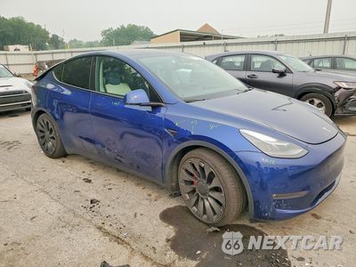 Czwarte zdjęcie samochodu z boku: 2022 TESLA MODEL Y VIN:7SAYGDEF5NF337052 - miniatura