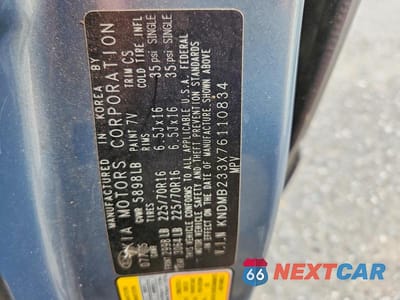 Zdjęcie 13 z 13 samochodu: 2007 KIA SEDONA BASE VIN:KNDMB233X76110834 - miniatura
