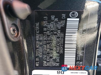 Zdjęcie 12 z 12 samochodu: 2025 LEXUS ES 300H BASE VIN:58ADA1C13SU072061 - miniatura