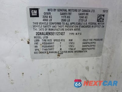 Zdjęcie 12 z 12 samochodu: 2014 CHEVROLET EQUINOX LS VIN:2GNALAEK5E1127437 - miniatura