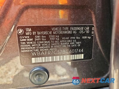 Zdjęcie 12 z 12 samochodu: 2011 BMW 535 I VIN:WBAFR7C57BC601744 - miniatura