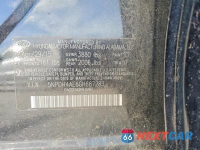Zdjęcie 12 z 12 samochodu: 2016 HYUNDAI ELANTRA VALUE EDITION VIN:5NPDH4AE6GH687283 - miniatura