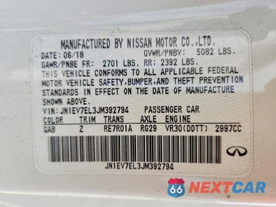 Zdjęcie 12 z 12 samochodu: 2018 INFINITI Q60 3.0T SPORT VIN:JN1EV7EL3JM392794 - miniatura