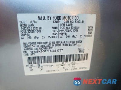Zdjęcie 12 z 12 samochodu: 2015 FORD EXPLORER SPORT VIN:1FM5K8GT5FGB31757 - miniatura