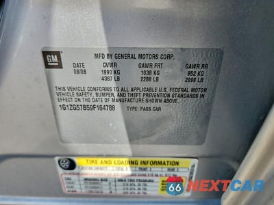 Zdjęcie 12 z 12 samochodu: 2009 CHEVROLET MALIBU LS VIN:1G1ZG57B59F164788 - miniatura
