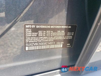 Zdjęcie 13 z 13 samochodu: 2013 BMW X5 XDRIVE50I VIN:5UXZV8C50D0C14511 - miniatura
