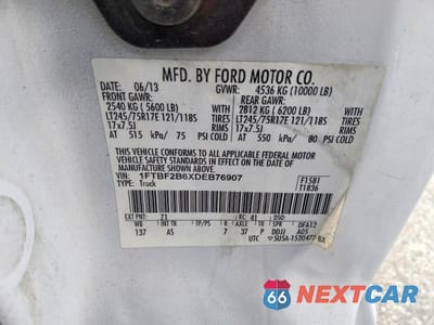 Zdjęcie 12 z 12 samochodu: 2013 FORD F250 SUPER DUTY VIN:1FTBF2B6XDEB76907 - miniatura