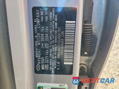 Zdjęcie 12 z 12 samochodu: 2025 HYUNDAI ELANTRA SEL SPORT VIN:KMHLM4DG3SU000761 - miniatura