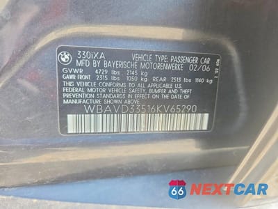 Zdjęcie 12 z 12 samochodu: 2006 BMW 330 XI VIN:WBAVD33516KV65290 - miniatura