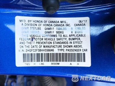 Zdjęcie 12 z 12 samochodu: 2017 HONDA CIVIC LX VIN:2HGFC2F58HH556646 - miniatura