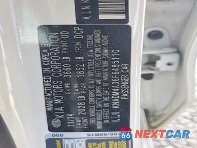 Zdjęcie 13 z 13 samochodu: 2015 KIA RIO LX VIN:KNADM4A36F6485110 - miniatura