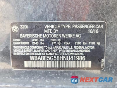 Zdjęcie 12 z 12 samochodu: 2017 BMW 320 XI VIN:WBA8E5G58HNU41986 - miniatura