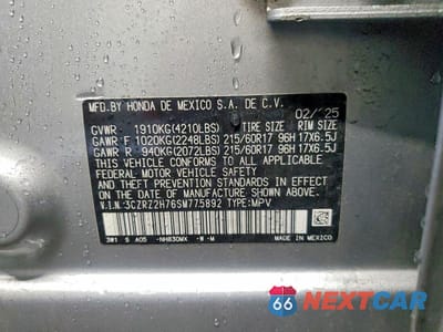 Zdjęcie 13 z 13 samochodu: 2025 HONDA HR-V EXL VIN:3CZRZ2H76SM775892 - miniatura