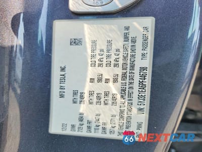 Zdjęcie 12 z 12 samochodu: 2023 TESLA MODEL 3 VIN:5YJ3E1EA6PF446798 - miniatura