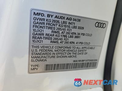 Zdjęcie 13 z 13 samochodu: 2026 AUDI Q8 PREMIUM PLUS VIN:WA1BVBF1XTD031334 - miniatura