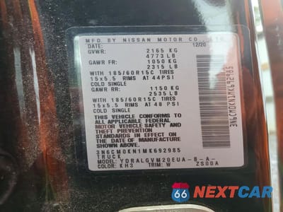 Zdjęcie 13 z 13 samochodu: 2021 NISSAN NV200 SV VIN:3N6CM0KN1MK692985 - miniatura