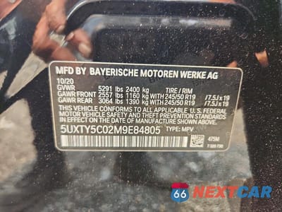 Zdjęcie 13 z 13 samochodu: 2021 BMW X3 XDRIVE30I VIN:5UXTY5C02M9E84805 - miniatura