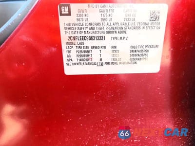 Zdjęcie 13 z 13 samochodu: 2011 CHEVROLET EQUINOX LT VIN:2CNFLEEC9B6313331 - miniatura
