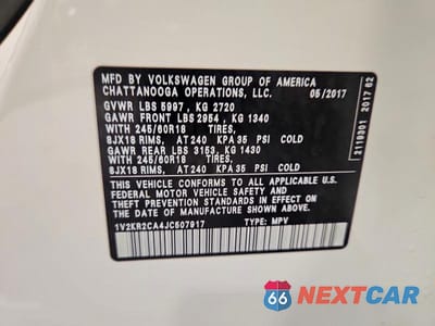 Zdjęcie 13 z 13 samochodu: 2018 VOLKSWAGEN ATLAS SE VIN:1V2KR2CA4JC507917 - miniatura