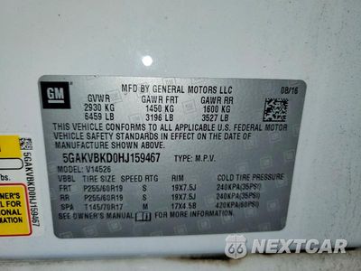 Zdjęcie 13 z 13 samochodu: 2017 BUICK ENCLAVE VIN:5GAKVBKD0HJ159467 - miniatura