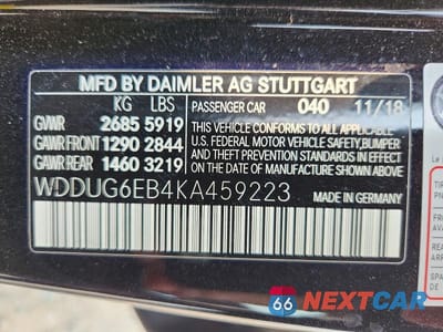 Zdjęcie 12 z 12 samochodu: 2019 MERCEDES-BENZ S 450 4MATIC VIN:WDDUG6EB4KA459223 - miniatura