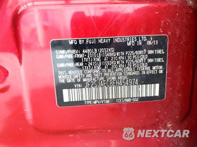 Zdjęcie 13 z 13 samochodu: 2014 SUBARU FORESTER 2.5I PREMIUM VIN:JF2SJAEC8EH454974 - miniatura