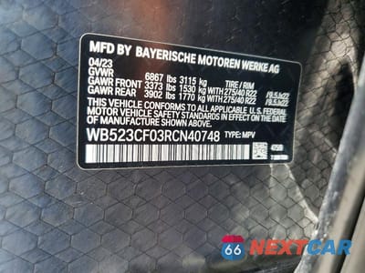 Zdjęcie 13 z 13 samochodu: 2024 BMW IX XDRIVE50 VIN:WB523CF03RCN40748 - miniatura