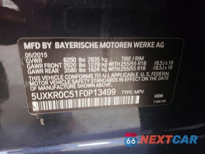 Zdjęcie 13 z 13 samochodu: 2015 BMW X5 XDRIVE35I VIN:5UXKR0C51F0P13499 - miniatura