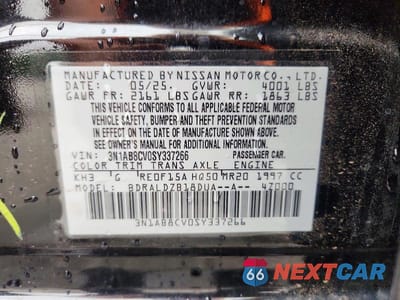 Zdjęcie 13 z 13 samochodu: 2025 NISSAN SENTRA SV VIN:3N1AB8CV0SY337266 - miniatura