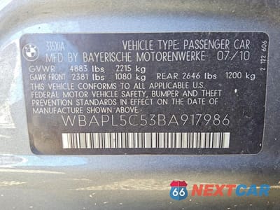 Zdjęcie 12 z 12 samochodu: 2011 BMW 335 XI VIN:WBAPL5C53BA917986 - miniatura