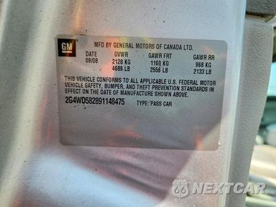 Zdjęcie 12 z 12 samochodu: 2009 BUICK LACROSSE CXL VIN:2G4WD582891148475 - miniatura