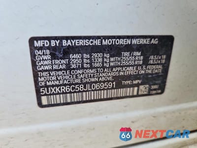 Zdjęcie 14 z 14 samochodu: 2018 BMW X5 XDRIVE50I VIN:5UXKR6C58JL069591 - miniatura
