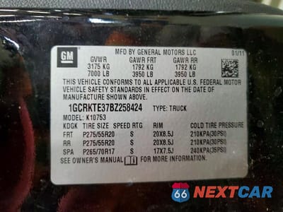 Zdjęcie 12 z 12 samochodu: 2011 CHEVROLET SILVERADO K1500 LTZ VIN:1GCRKTE37BZ258424 - miniatura