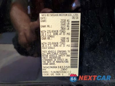 Zdjęcie 13 z 13 samochodu: 2016 NISSAN MURANO SL VIN:5N1AZ2MG8GN165350 - miniatura