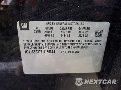 Zdjęcie 13 z 13 samochodu: 2015 CHEVROLET IMPALA LTZ VIN:1G1165S37FU130374 - miniatura