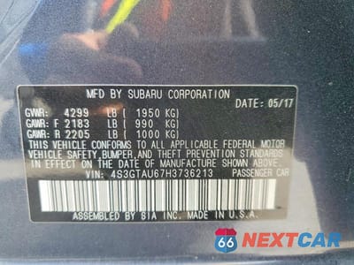 Zdjęcie 12 z 12 samochodu: 2017 SUBARU IMPREZA LIMITED VIN:4S3GTAU67H3736213 - miniatura