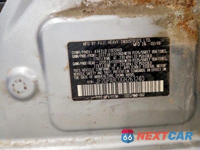 Zdjęcie 13 z 13 samochodu: 2016 SUBARU CROSSTREK PREMIUM VIN:JF2GPABC0GH263240 - miniatura