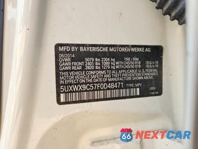 Zdjęcie 13 z 13 samochodu: 2015 BMW X3 XDRIVE28I VIN:5UXWX9C57F0D48471 - miniatura