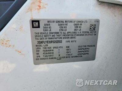 Zdjęcie 12 z 12 samochodu: 2015 GMC TERRAIN SLT VIN:2GKFLYE39F6202553 - miniatura