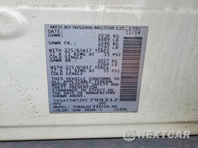 Zdjęcie 14 z 14 samochodu: 2015 NISSAN ROGUE SV VIN:5N1AT2MT2FC799312 - miniatura