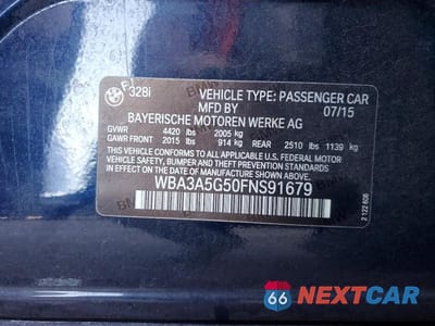 Zdjęcie 12 z 12 samochodu: 2015 BMW 328 I VIN:WBA3A5G50FNS91679 - miniatura