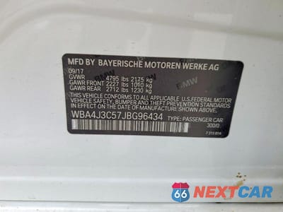 Zdjęcie 12 z 12 samochodu: 2018 BMW 430XI GRAN COUPE VIN:WBA4J3C57JBG96434 - miniatura