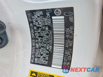 Zdjęcie 12 z 12 samochodu: 2013 LEXUS ES 300H VIN:JTHBW1GG8D2033661 - miniatura