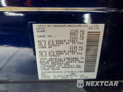 Zdjęcie 14 z 14 samochodu: 2026 NISSAN PATHFINDER SV VIN:5N1DR3BS6TC259520 - miniatura