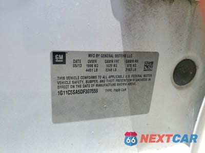Zdjęcie 12 z 12 samochodu: 2013 CHEVROLET MALIBU 1LT VIN:1G11C5SA5DF307559 - miniatura