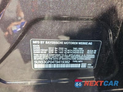 Zdjęcie 13 z 13 samochodu: 2026 BMW X3 30 XDRIVE VIN:5UX53GP04T9419382 - miniatura