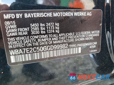 Zdjęcie 12 z 12 samochodu: 2016 BMW 740 I VIN:WBA7E2C50GGD99982 - miniatura
