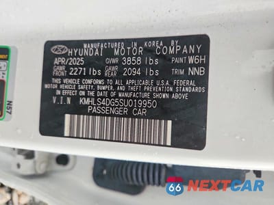 Zdjęcie 13 z 13 samochodu: 2025 HYUNDAI ELANTRA SEL VIN:KMHLS4DG5SU019950 - miniatura