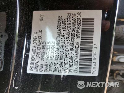 Zdjęcie 12 z 12 samochodu: 2021 HONDA ACCORD SPORT VIN:1HGCV2F32MA023308 - miniatura